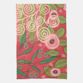 Rose und Stripteehandtuch Geschirrtuch (Vertikal)