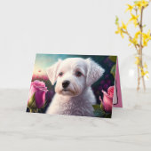 Rose und Sweet Hunde Collection Karte (Gelbe Blume)