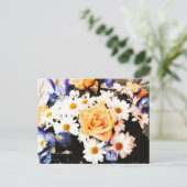 Rose und Tageskarte Postkarte (Stehend Vorderseite)