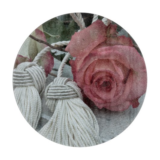 ROSE UND TASSELN RUNDSCHNITTSTELLE SCHNEIDEBRETT (Vorderseite)