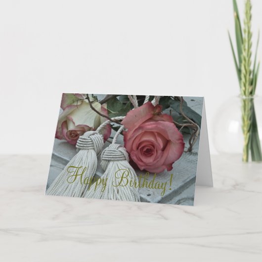 Rose und Tassels - Geburtstagskarte Karte (Vorderseite)