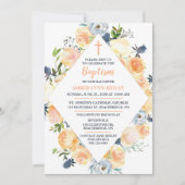 Rose und Thistle Baby Taufe & Brunch Einladung (Vorderseite)