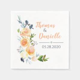 Rose und Thistle Wedding Empfang Marine und Orange Serviette