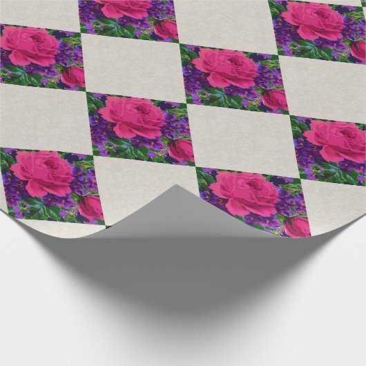 Rose und Violetten Geschenkpapier (Ecke)