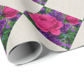 Rose und Violetten Geschenkpapier (Rolleneckpunkt)