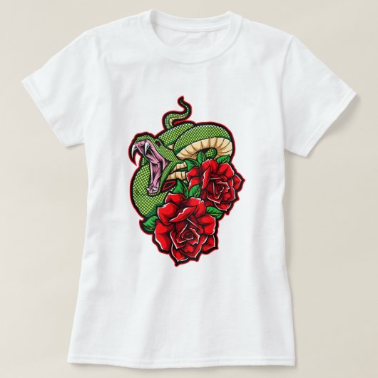 Rose und Viper T-Shirt (Design vorne)