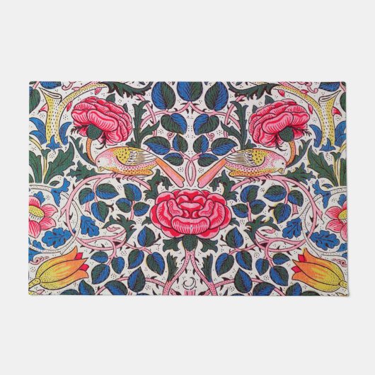 Rose und Vogel, William Morris Fußmatte (Vorderseite)
