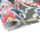 Rose und Vogel, William Morris Geschenkpapier (Rolleneckpunkt)