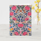 Rose und Vogel, William Morris Karte (Gelbe Blume)