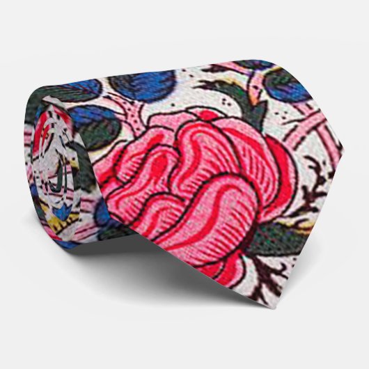 Rose und Vogel, William Morris Krawatte (Gerollt)
