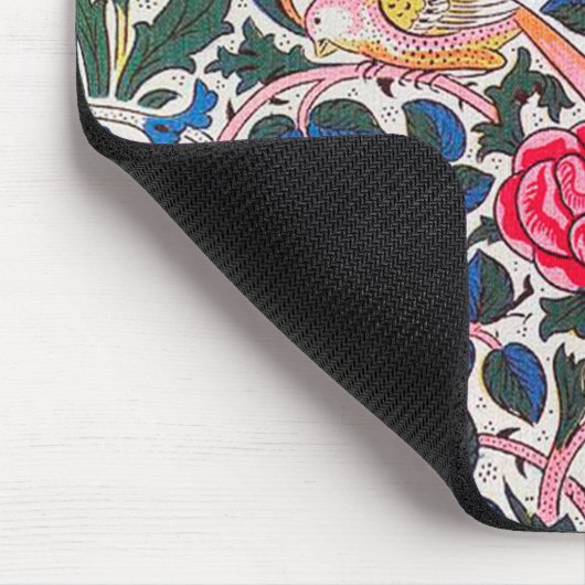 Rose und Vogel, William Morris Mousepad (Ecke)