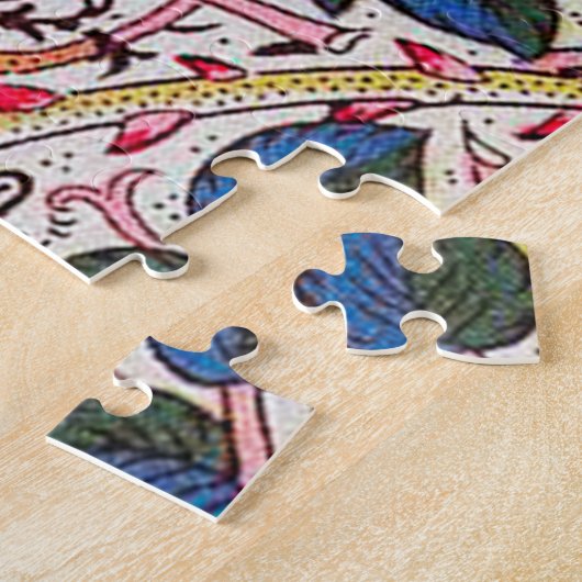 Rose und Vogel, William Morris Puzzle (Seite)
