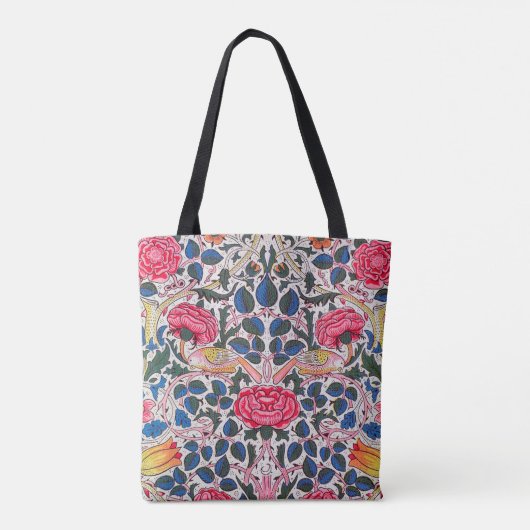 Rose und Vogel, William Morris Tasche (Rückseite)
