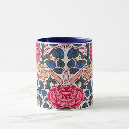 Rose und Vogel, William Morris Tasse (Zentrum)