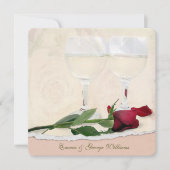 Rose und Wein für Hochzeiten Einladung (Vorderseite)