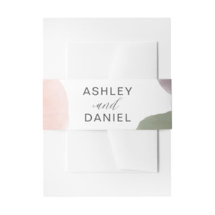 Rose und Weinkeller Runde Moderne Hochzeit Einladungsbanderole