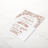 Rose und Weiß Golflorline Kunst-Brautparty Folieneinladung (Gedreht)