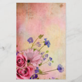 Rose und Wildblume Briefpapier (Vorderseite)