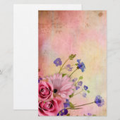 Rose und Wildblume Briefpapier (Vorne/Hinten)