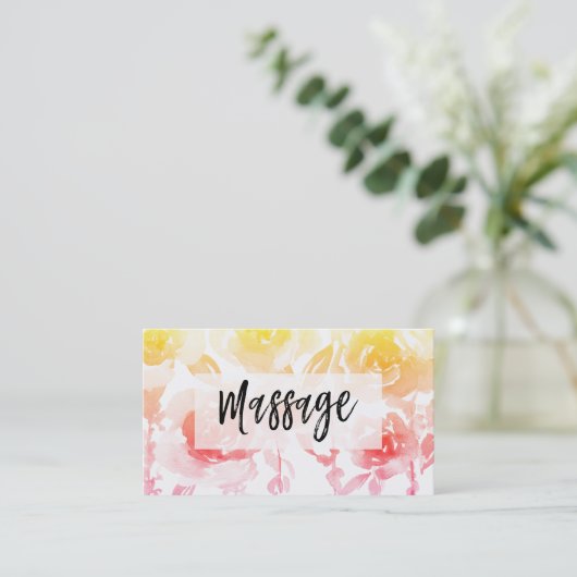 *~* Rose und Wisteria Blume MASSAGE Visitenkarte (Stehend Vorderseite)