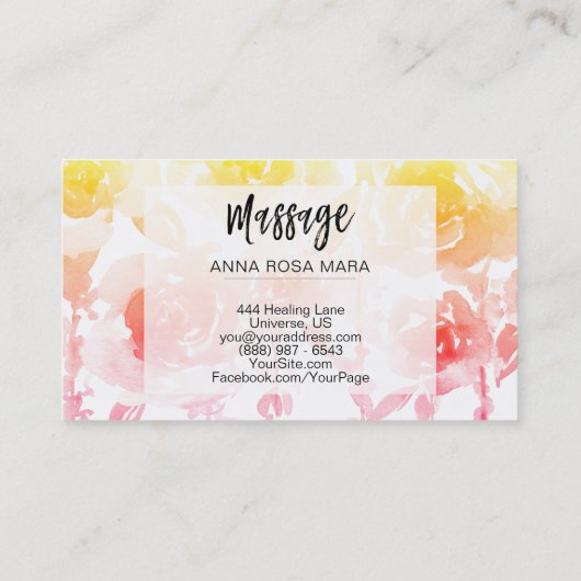 *~* Rose und Wisteria Blume MASSAGE Visitenkarte (Rückseite)