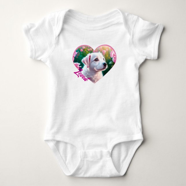 Rose und wunderschöne Sammlung von Hunden Baby Strampler (Vorderseite)