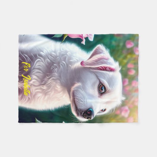 Rose und wunderschöne Sammlung von Hunden Fleecedecke (Vorderseite (Horizontal))