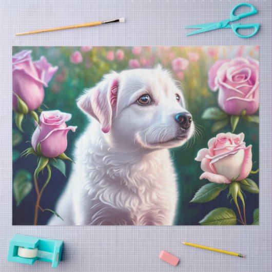 Rose und wunderschöne Sammlung von Hunden Seidenpapier (Basteln)
