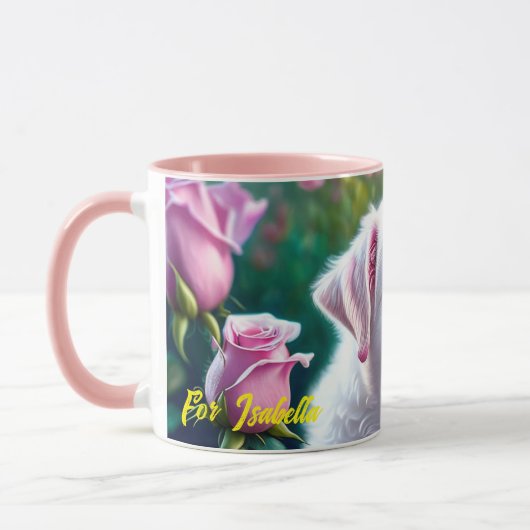Rose und wunderschöne Sammlung von Hunden Tasse (Links)