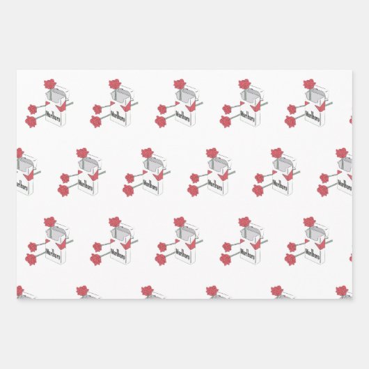 Rose und Zigaretten Geschenkpapier Set (Vorderseite 3)