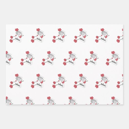 Rose und Zigaretten Geschenkpapier Set (Vorderseite 2)