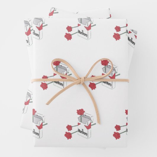Rose und Zigaretten Geschenkpapier Set (Beispiel)