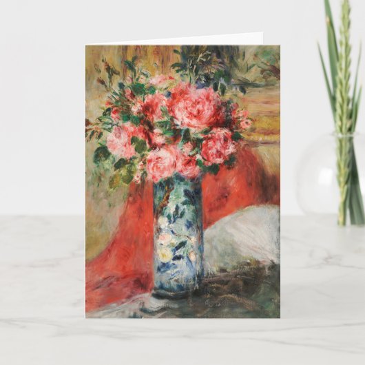 Rose und Zwerge in einer Vase | Renoir Karte (Vorderseite)