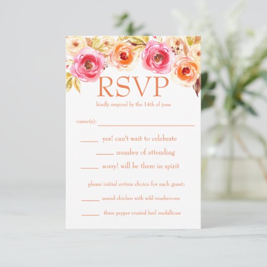 Rose Unity Einladung (Stehend Vorderseite)