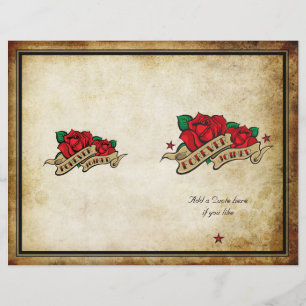 Rose Urban Tattoo Hochzeitsprogramm für ewig