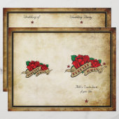 Rose Urban Tattoo Hochzeitsprogramm für ewig (Vorne/Hinten)