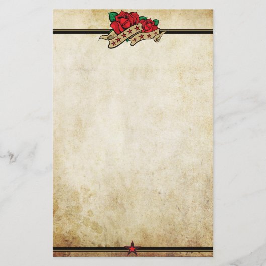 Rose Urban Tattoo Themed Briefpapier (Vorderseite)