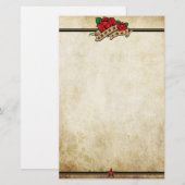 Rose Urban Tattoo Themed Briefpapier (Vorne/Hinten)