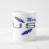 Rose USA Flaggenblau Personalisiert Jumbo-Tasse (Vorderseite)