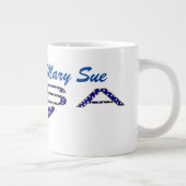 Rose USA Flaggenblau Personalisiert Jumbo-Tasse (Rechts)