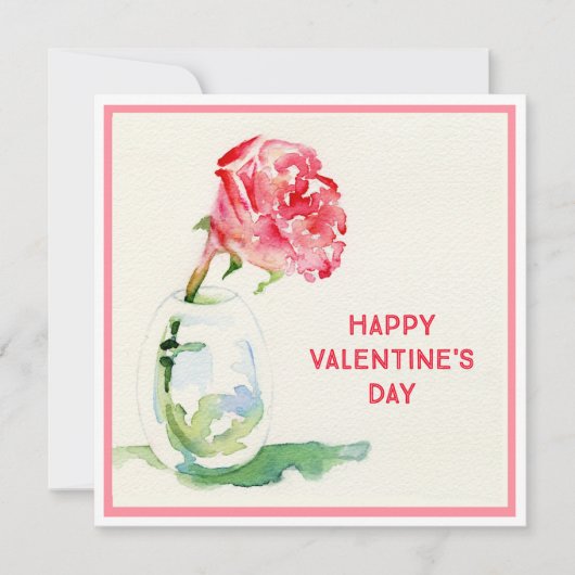 Rose Valentine 5.25x5.25 Square Flachkarte Mitteilungskarte (Vorderseite)