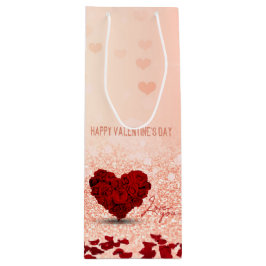Rose Valentine Day Heart Bouquet - Weinbeutel Geschenktüte Für Weinflaschen