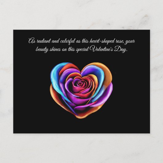 Rose-Valentine- Postkarte (Vorderseite)