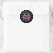 Rose-Valentinstag- Runder Aufkleber (Tasche)