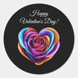 Rose-Valentinstag- Runder Aufkleber