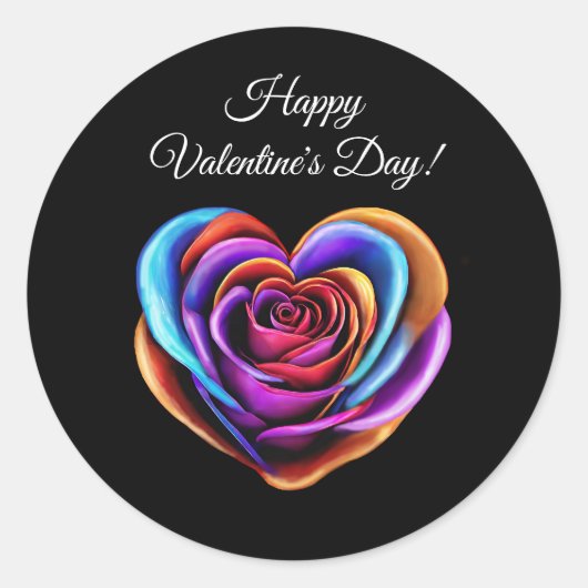 Rose-Valentinstag- Runder Aufkleber (Vorderseite)