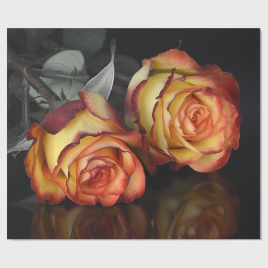 Rose Valentinstag Wrapping Paper Geschenkpapier (Flach)