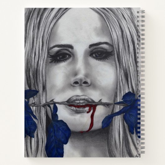 Rose Vampire Woman Goth Horror Fantasy Art Notizblock (Rückseite)