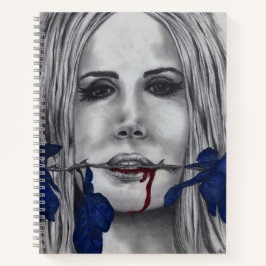 Rose Vampire Woman Goth Horror Fantasy Art Notizblock