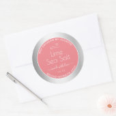 Rose Vanilla Scent Pink Silver Soy Kerzen Labels Runder Aufkleber (Umschlag)